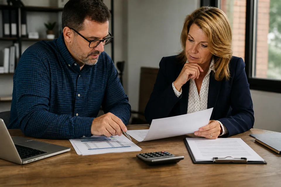 Business owner comparing HR outsourcing costs